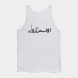 Cologne Skyline in black with details Tank Top